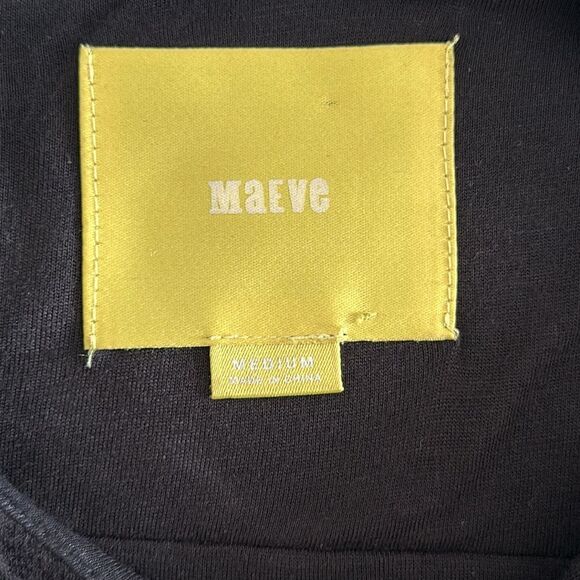 Maeve Anthropologie Women’s Little Black Shift Dress Diamond Knit Printed Size M - Picture 7 of 9